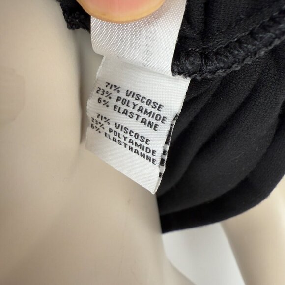 DIANE‎ VON FURSTENBERG Gabi Knit Suiting Jersey Ruched Sheath Black Dress Size 6 - Picture 10 of 11